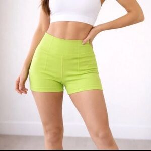 OFFLINE by Aerie Shorts OG High Rise 4" Inseam Shortie neon XS preloved yoga
